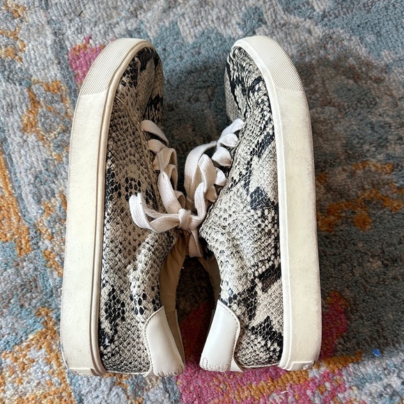 Sam Edelman “Ethyl” Snake Print Sneakers - Cream and Black - Picture 6 of 8